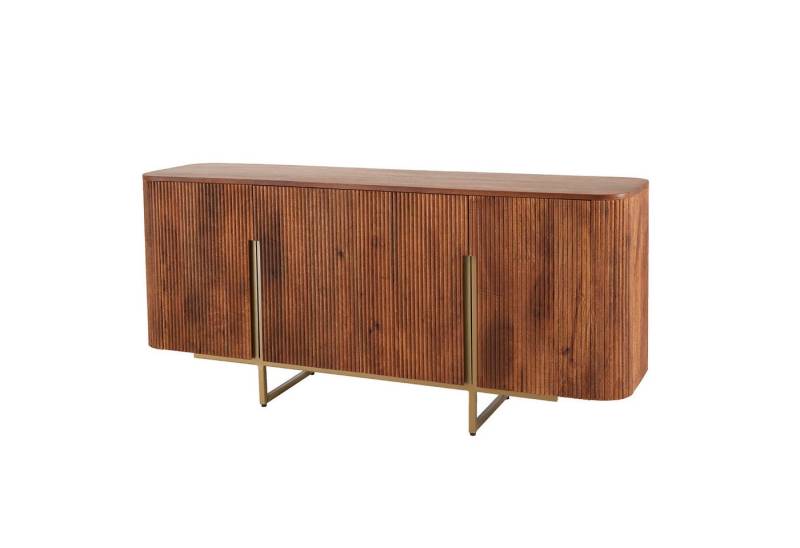 riess-ambiente Sideboard GATSBY 160cm braun / mattgold (Einzelartikel, 1 St), Wohnzimmer · Massivholz · Metall · Kommode · Retro Design von riess-ambiente