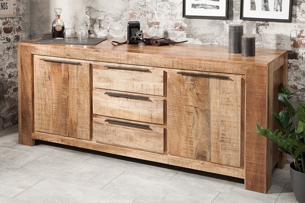 riess-ambiente Sideboard IRON CRAFT 174cm natur, Massivholz · 3 Schubladen · Kommode · Mangoholz · Wohnzimmer von riess-ambiente