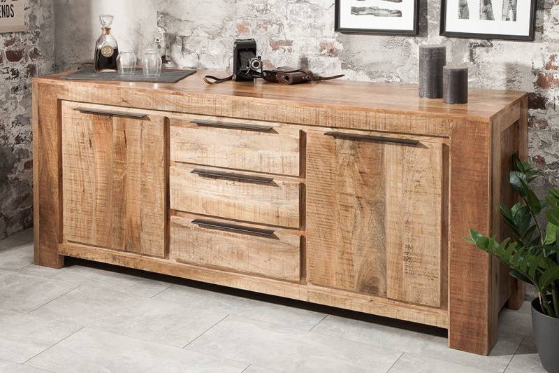 riess-ambiente Sideboard IRON CRAFT 174cm natur, Massivholz · 3 Schubladen · Kommode · Mangoholz · Wohnzimmer riess-ambiente Sideboard IRON CRAFT 174cm natur, Massivholz · 3 Schubladen · Kommode · Mangoholz · Wohnzimmer von riess-ambiente