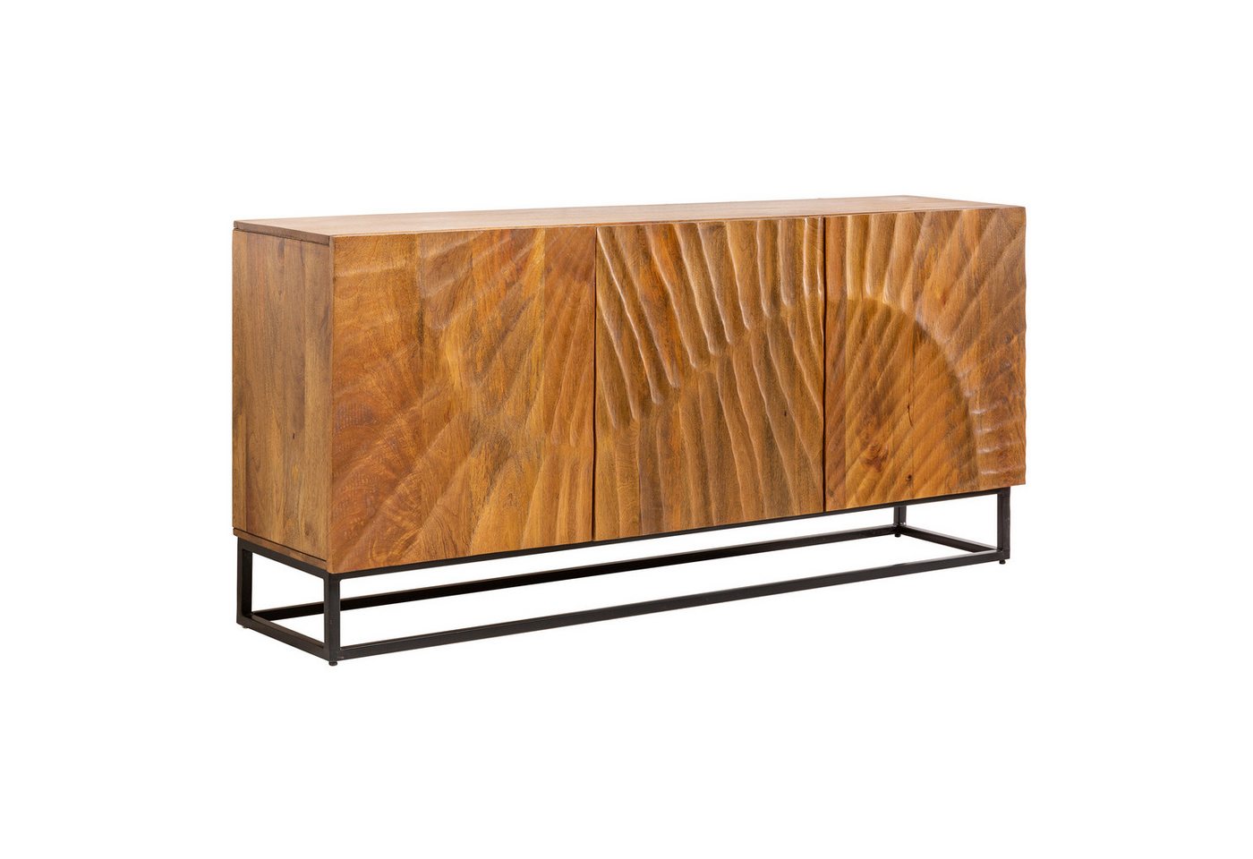 riess-ambiente Sideboard SCORPION 140cm braun, Massivholz · Metall · Kommode · 3D Schnitzereien · Wohnzimmer von riess-ambiente