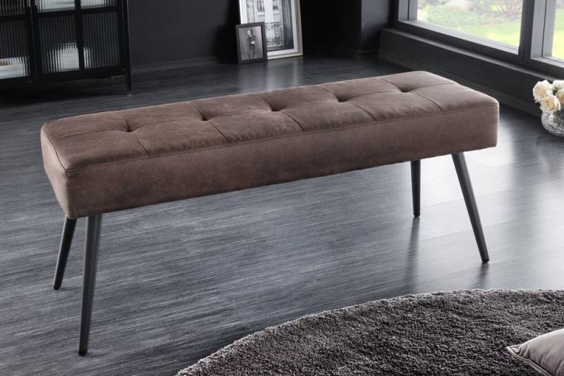 riess-ambiente Sitzbank BOUTIQUE 100cm braun / schwarz (Einzelartikel, 1-St), Wohnzimmer · Microfaser · Metall · Esszimmer· Flur · Schlafzimmer von riess-ambiente