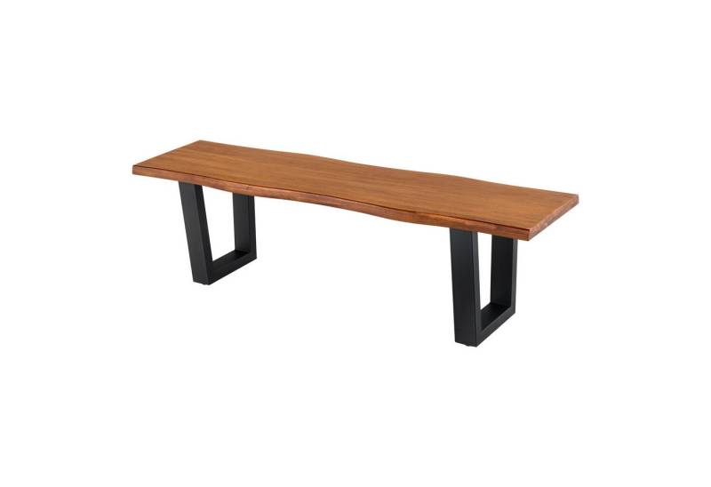 riess-ambiente Sitzbank GENESIS 160cm braun / schwarz - Akazienholz, Metallgestell, Baumkante (Einzelartikel, 1-St), Industrial-Holzbank mit Kufengestell - ideal für Essbereich & Flur von riess-ambiente