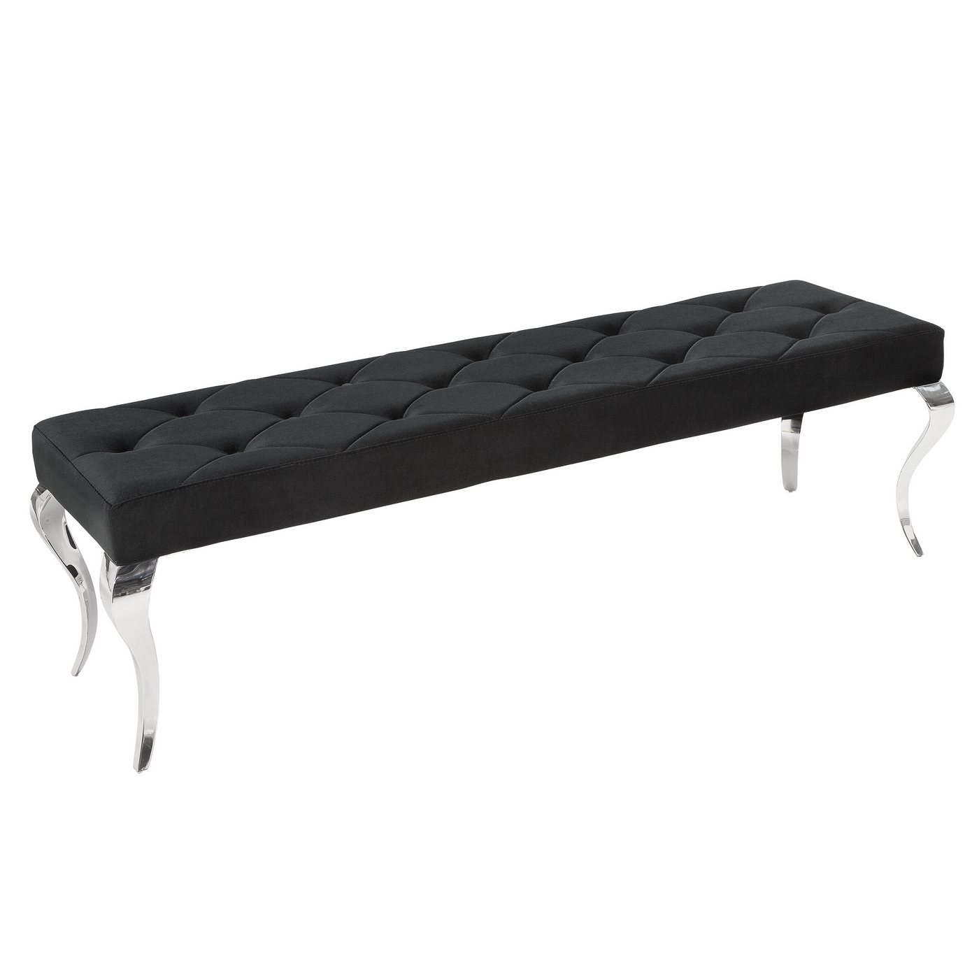 riess-ambiente Sitzbank MODERN BAROCK 172cm schwarz / silber, mit Samt-Bezug von riess-ambiente