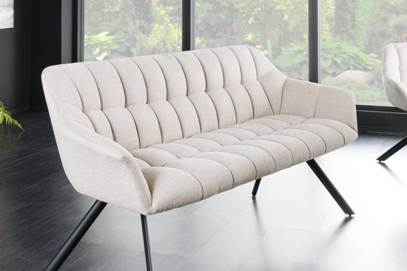 riess-ambiente Sitzbank PAPILLON 165cm champagner beige / schwarz (Einzelartikel, 1-St), Esszimmer · Stoff · Metall · mit Rückenlehne · Flur · Schlafzimmer von riess-ambiente