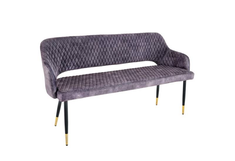 riess-ambiente Sitzbank PARIS 160cm grau / schwarz (Einzelartikel, 1-St), Esszimmer · Samt · Metall · Rückenlehne · Schlafzimmer · Retro Design von riess-ambiente