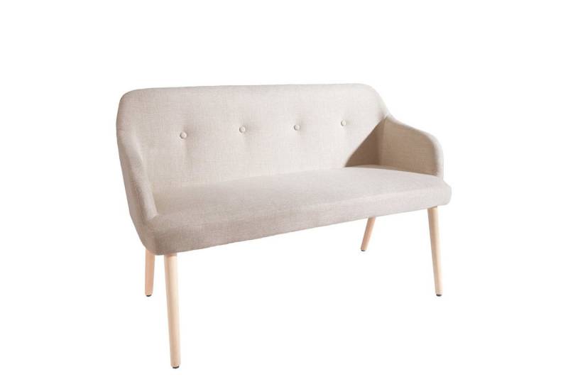 riess-ambiente Sitzbank SCANDINAVIA MEISTERSTÜCK 120cm beige / natur (Einzelartikel, 1-St), Esszimmer · Stoff · Holz-Beine · mit Rückenlehne · Flur · Schlafzimmer von riess-ambiente