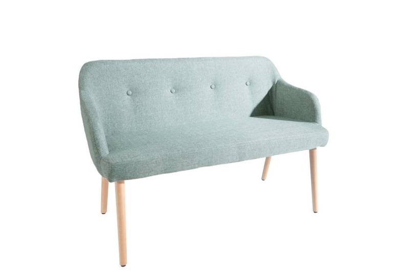 riess-ambiente Sitzbank SCANDINAVIA MEISTERSTÜCK 120cm grün / natur (Einzelartikel, 1-St), Esszimmer · Stoff · Holz-Beine · mit Rückenlehne · Flur · Schlafzimmer von riess-ambiente