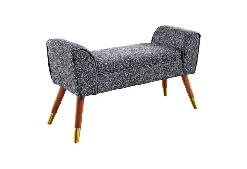 riess-ambiente Sitzbank SCARLETT 90cm anthrazit · Sitzgelegenheit mit Bouclé-Bezug (Einzelartikel, 1-St), Flur-Bank · Teddystoff · Metall-Füße · mit Armlehne · Retro-Design von riess-ambiente