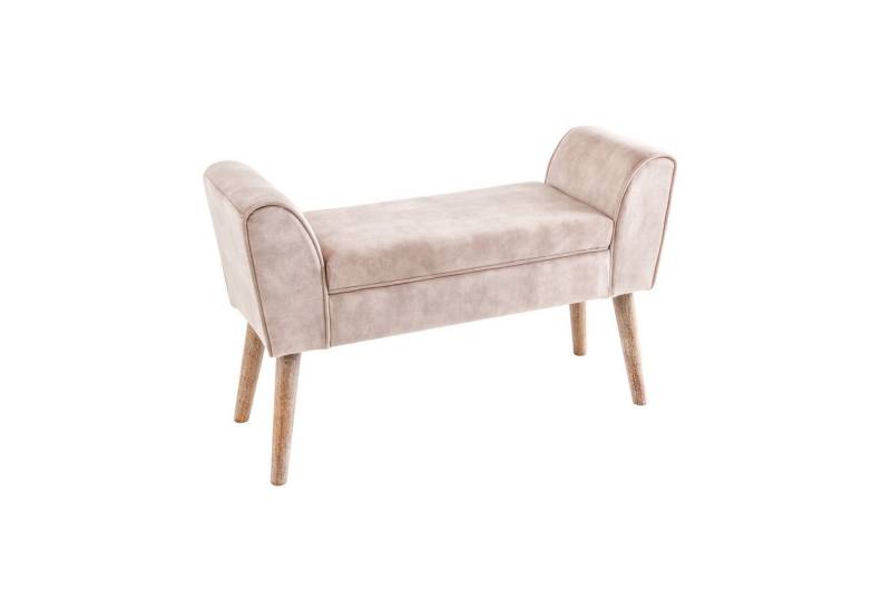 riess-ambiente Sitzbank SCARLETT 90cm beige coffee (Einzelartikel, 1-St), Flur · Samt · Metall · Schlafzimmer · Retro Design von riess-ambiente