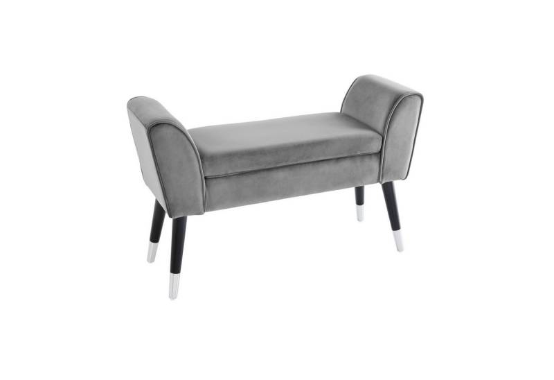 riess-ambiente Sitzbank SCARLETT 90cm grau / silber / schwarz (Einzelartikel, 1-St), Flur · Samt · Metall · Schlafzimmer · Retro Design von riess-ambiente