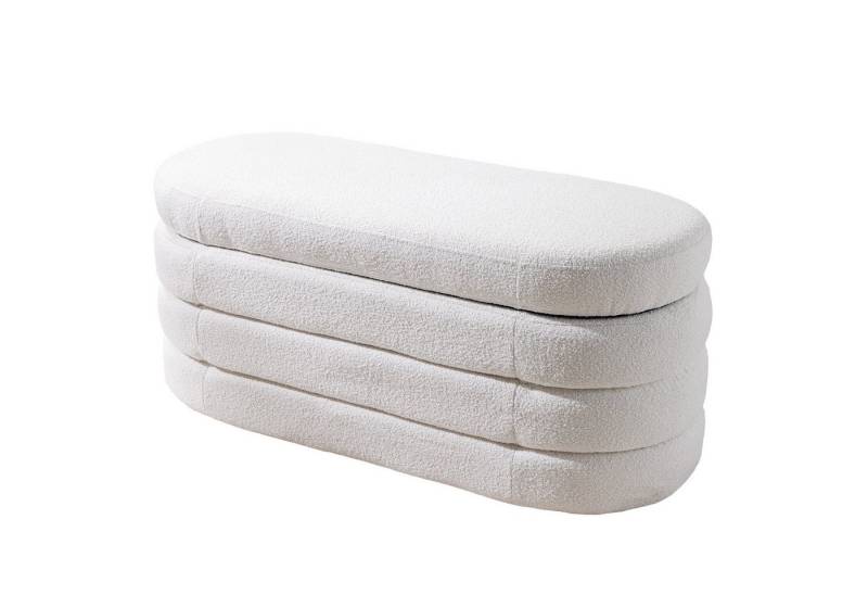 riess-ambiente Sitzbank VOGUE 115cm creme weiß (Einzelartikel, 1-St), Wohnzimmer · Bouclé · rund · mit Stauraum · Scandinavian Design von riess-ambiente
