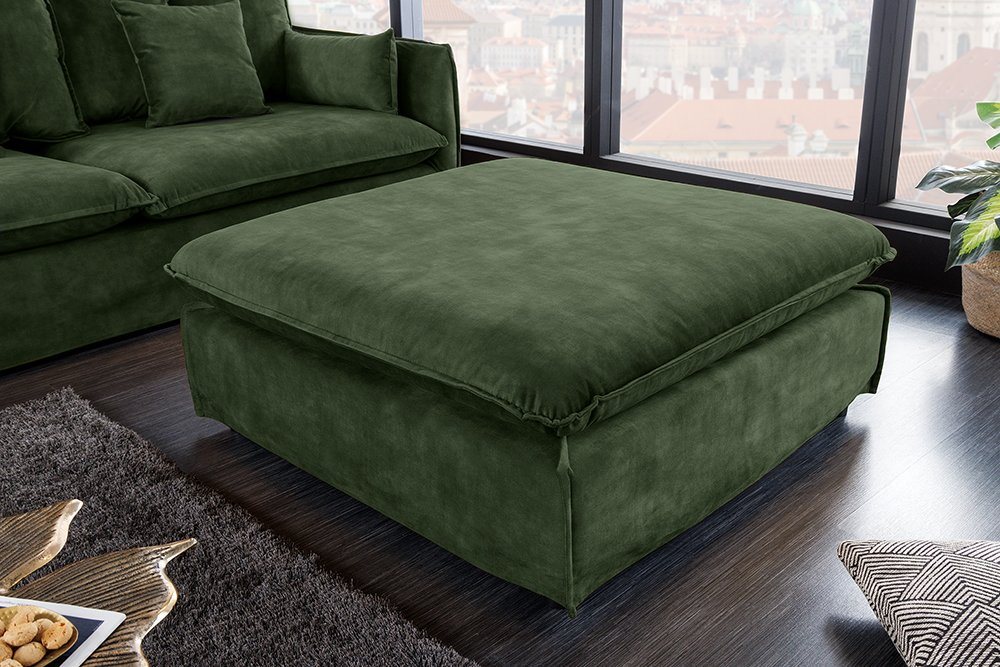 riess-ambiente Sitzhocker HEAVEN 100cm dunkelgrün (Einzelartikel, 1 St), Wohnzimmer · Samt · Polster · Landhausstil von riess-ambiente