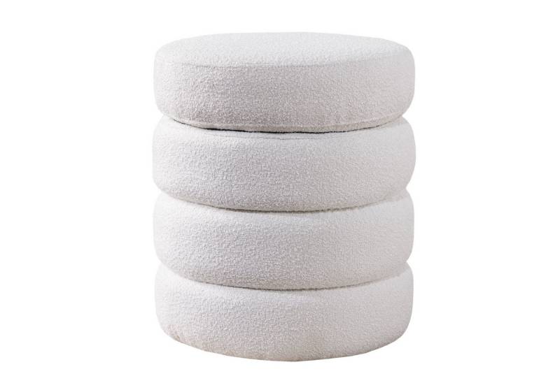 riess-ambiente Sitzhocker VOGUE Ø50cm creme weiß (Einzelartikel, 1 St), Wohnzimmer · Bouclé · rund · mit Stauraum · Scandinavian Design von riess-ambiente