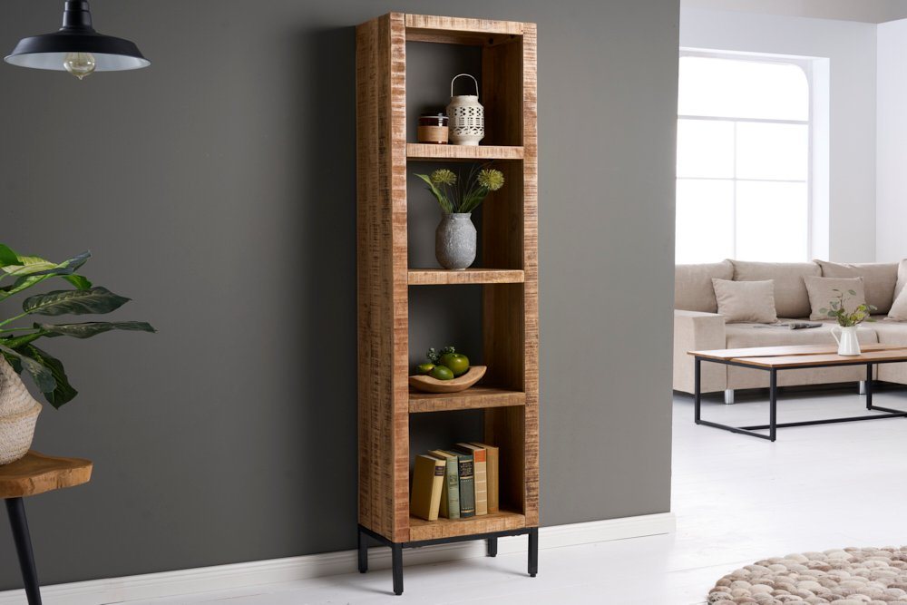 riess-ambiente Standregal IRON CRAFT 176cm natur / schwarz, Einzelartikel 1-tlg., Wohnzimmer · Massivholz · 4 Fächer · Raumtrenner · Schlafzimmer riess-ambiente Standregal IRON CRAFT 176cm natur / schwarz, Einzelartikel 1-tlg., Wohnzimmer · Massivholz · 4 Fächer · Raumtrenner · Schlafzimmer von riess-ambiente