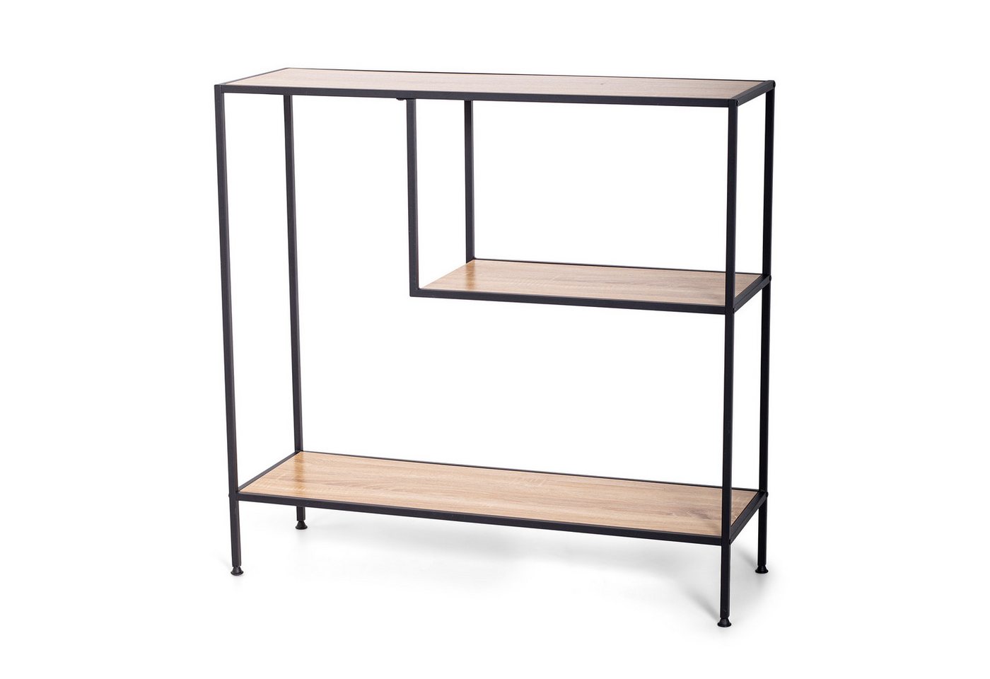 riess-ambiente Standregal Regal SLIM LINE 100cm natur / schwarz - Metall, Eichen-Optik, Stauraum, Einzelartikel 1-tlg., Industrial Bücherregal - ideal für Arbeits-, Ess-, Wohnzimmer und Flur von riess-ambiente