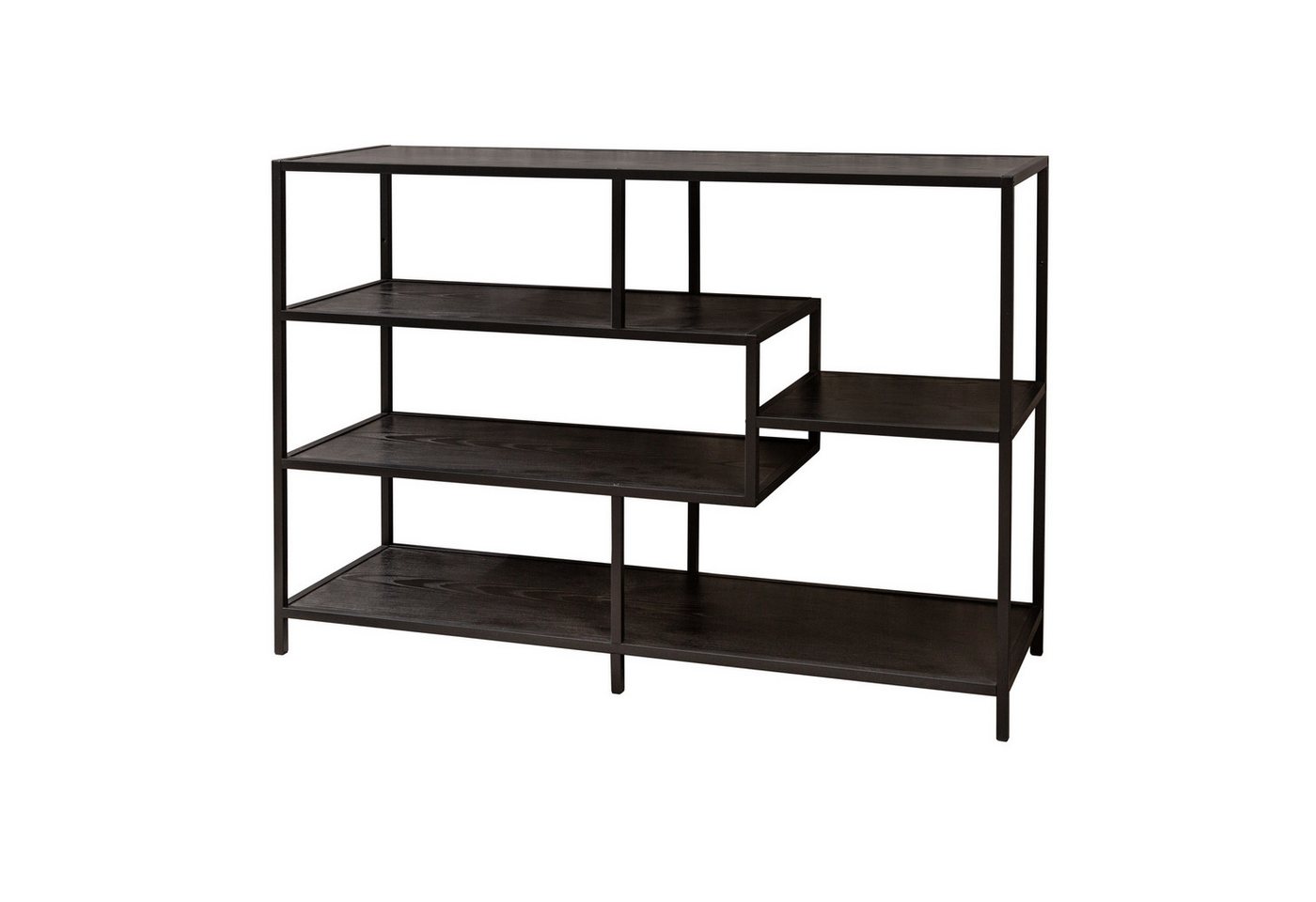 riess-ambiente Standregal SLIM LINE 115cm schwarz, Einzelartikel 1-tlg., Wohnzimmer · Esche-Design · Metall · mit Ablage · Industrial von riess-ambiente