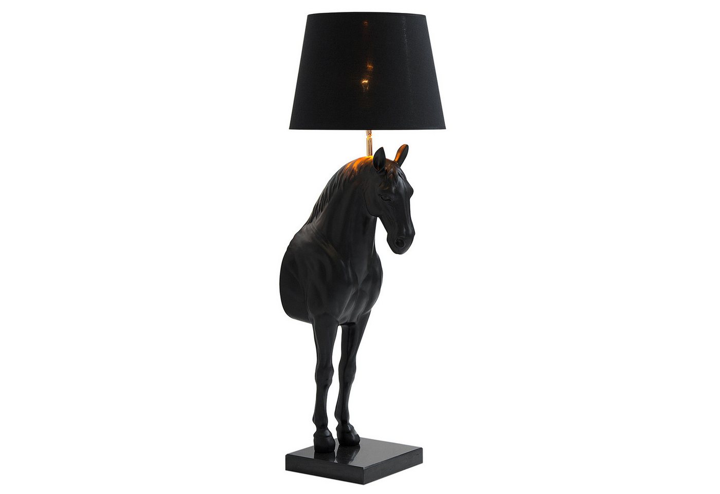 riess-ambiente Stehlampe BLACK BEAUTY 130cm schwarz, Ein-/Ausschalter, ohne Leuchtmittel, Wohnzimmer · Pferdefigur · Marmor-Fuß von riess-ambiente