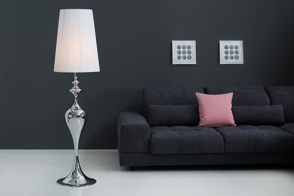 riess-ambiente Stehlampe LUCIE 160cm weiß, ohne Leuchtmittel, Wohnzimmer · Metall · Barock · Esszimmer von riess-ambiente