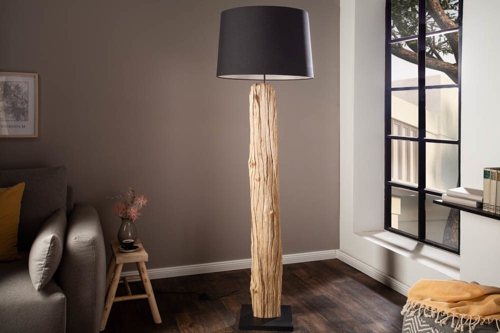 riess-ambiente Stehlampe ROUSILIQUE 180 cm schwarz / natur, ohne Leuchtmittel, Stehleuchte · Massivholz · Maritim · Wohnzimmer · Handarbeit von riess-ambiente