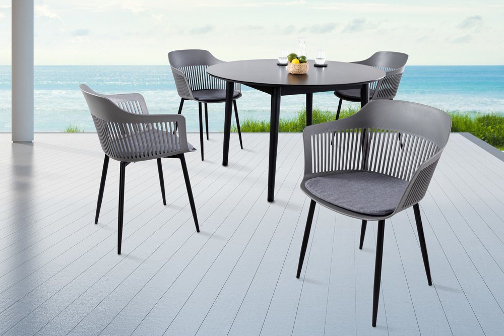 riess-ambiente Stuhl AIRE grau (Einzelartikel, 1 St), Esszimmer · Kunststoff · Metall · Outdoor · Balkon von riess-ambiente