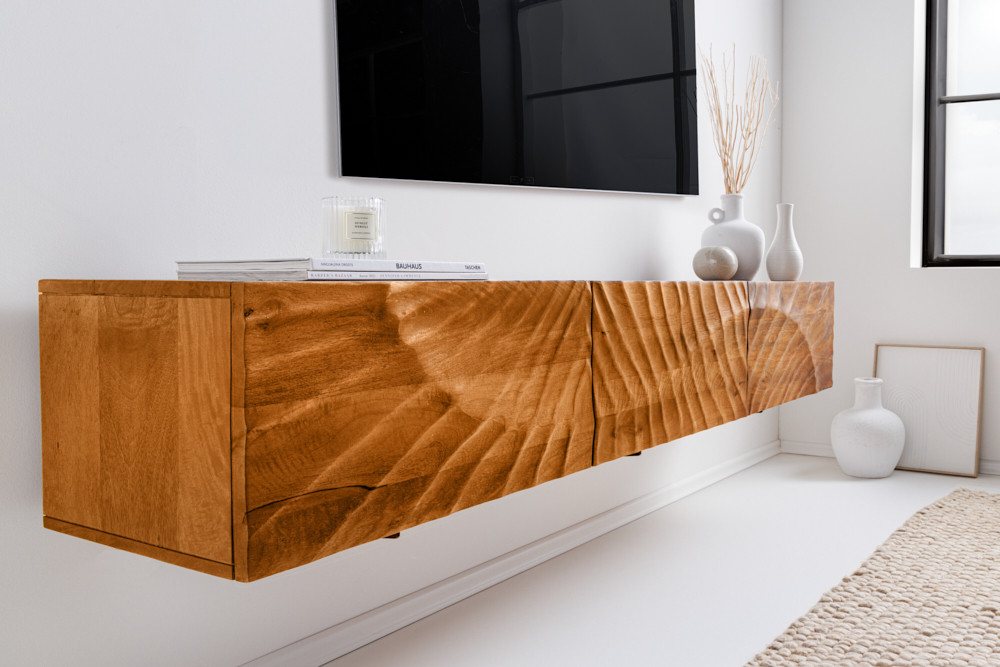 riess-ambiente TV-Bank SCORPION 160cm braun (Einzelartikel, 1 St), Wohnzimmer · Massivholz · Mango · mit Stauraum · Modern Design von riess-ambiente