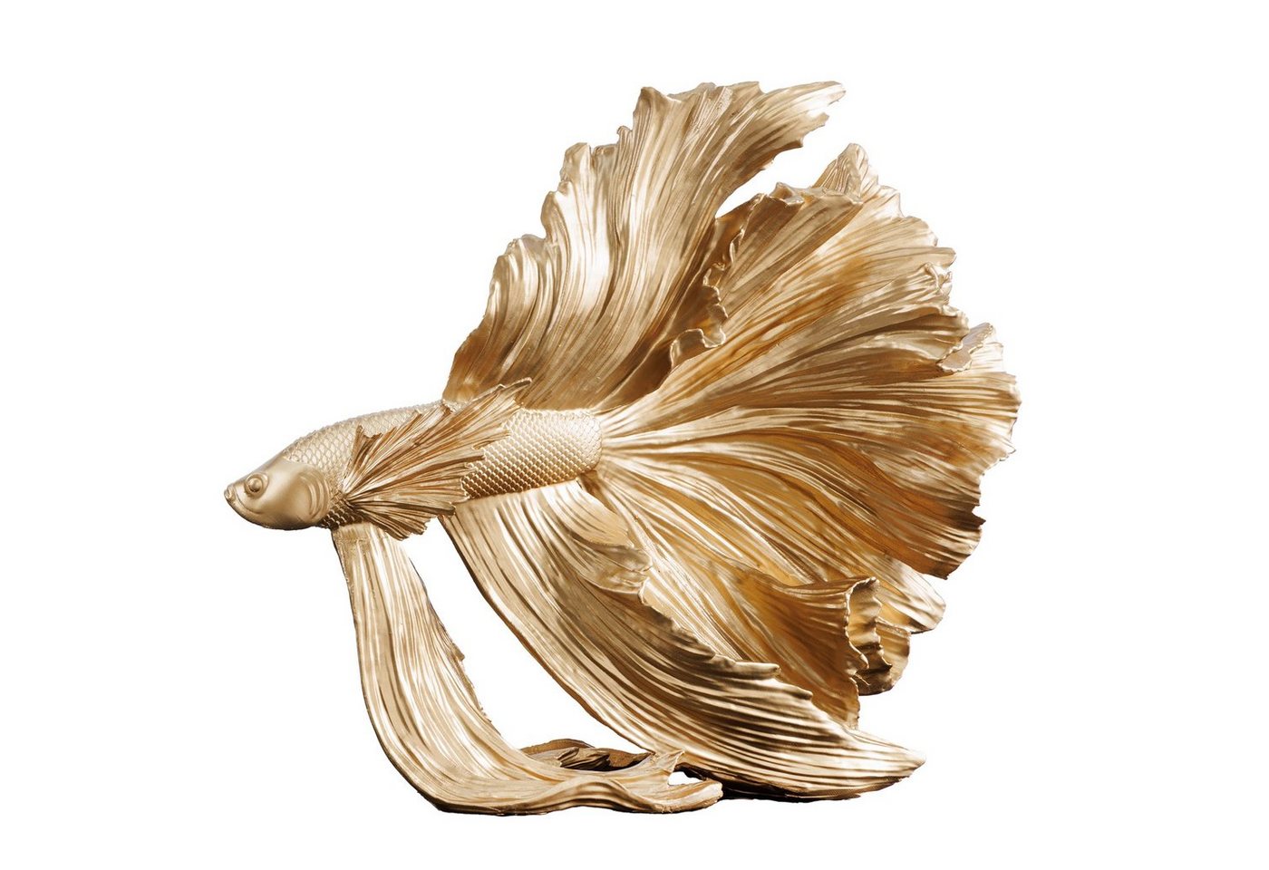 riess-ambiente Tierfigur CROWNTAIL 35cm gold (Einzelartikel, 1 St), Wohnzimmer · Kunststein · Kampffisch · Betta Skulptur · Urban Jungle von riess-ambiente