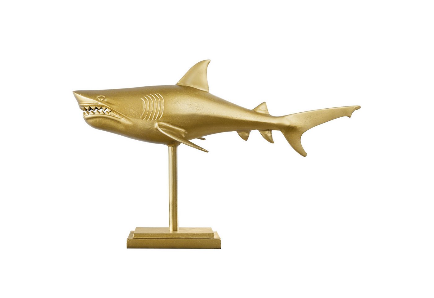 riess-ambiente Tierfigur HAI 68cm gold (Einzelartikel, 1 St), Wohnzimmer · Metall · handmade · Fisch · Deko · Skulptur · Maritim von riess-ambiente