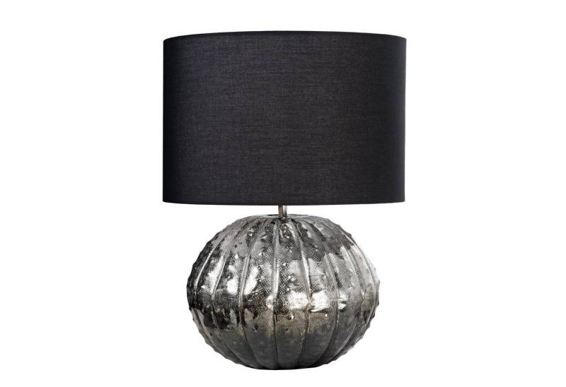 riess-ambiente Tischleuchte ABSTRACT 50cm silber / schwarz, Ein-/Ausschalter, ohne Leuchtmittel, Wohnzimmer · Stoff · Metall · Handmade · Schlafzimmer · Design von riess-ambiente