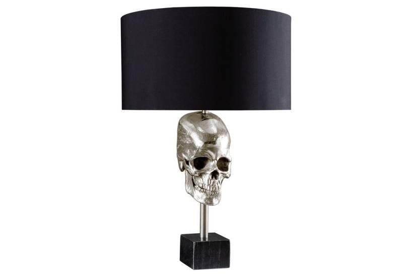 riess-ambiente Tischleuchte SKULL 56cm schwarz / silber, Ein-/Ausschalter, ohne Leuchtmittel, Wohnzimmer · Marmor · Metall · Totenkopf · Modern Design von riess-ambiente