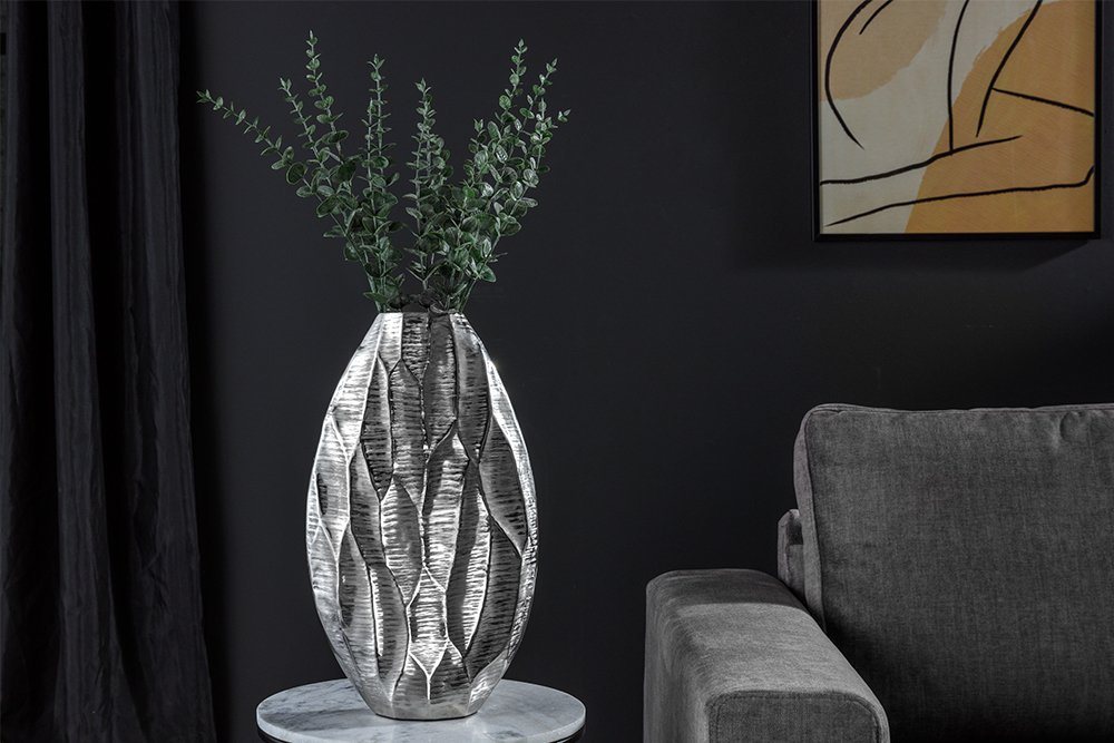 riess-ambiente Tischvase ORGANIC ORIENT 44cm silber (1 St), Wohnzimmer · Dekoration · Metall · Blumen von riess-ambiente