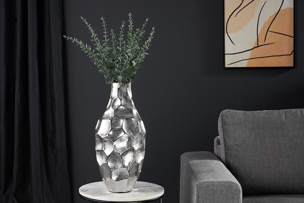 riess-ambiente Tischvase ORGANIC ORIENT 44cm silber (1 St), Wohnzimmer · Dekoration · Metall · Blumen von riess-ambiente