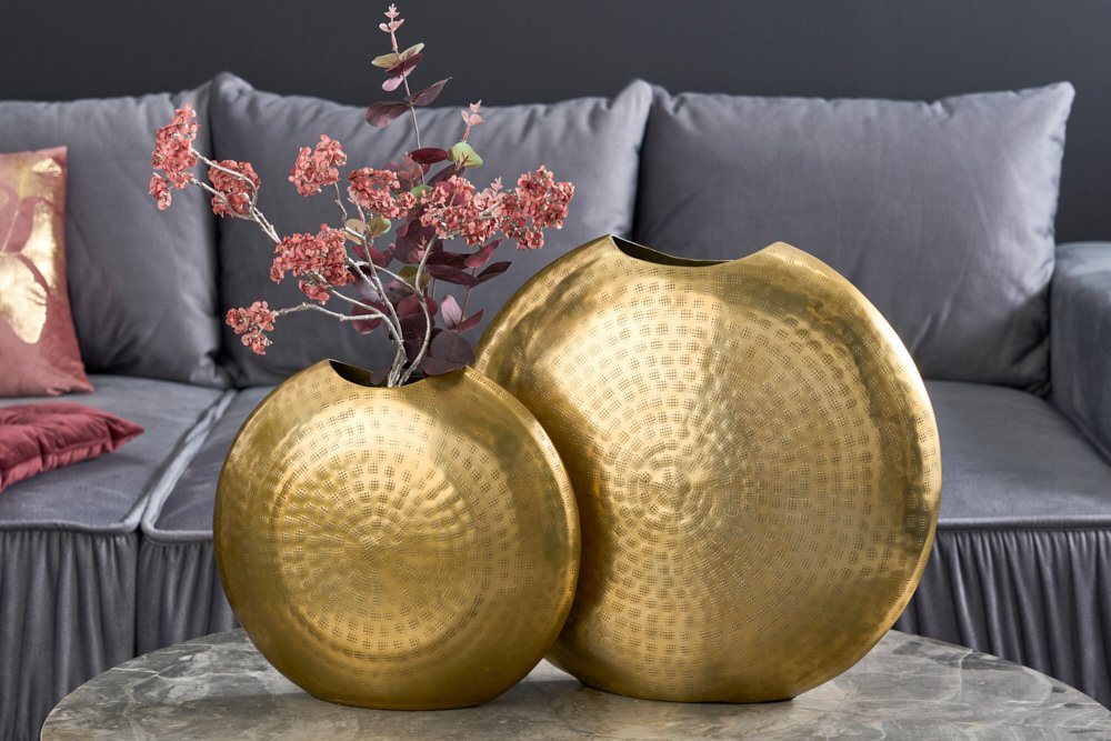 riess-ambiente Tischvase ORIENTAL 44cm gold (Set, 2 St), Deko · Blumen · Hammerschlag Design · Metall von riess-ambiente