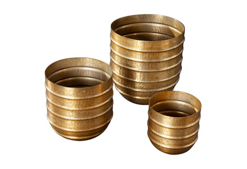 riess-ambiente Übertopf ORIENT gold (Set, 3 St), Vase · für Pflanzen · Metall · Handarbeit · Dekoration von riess-ambiente
