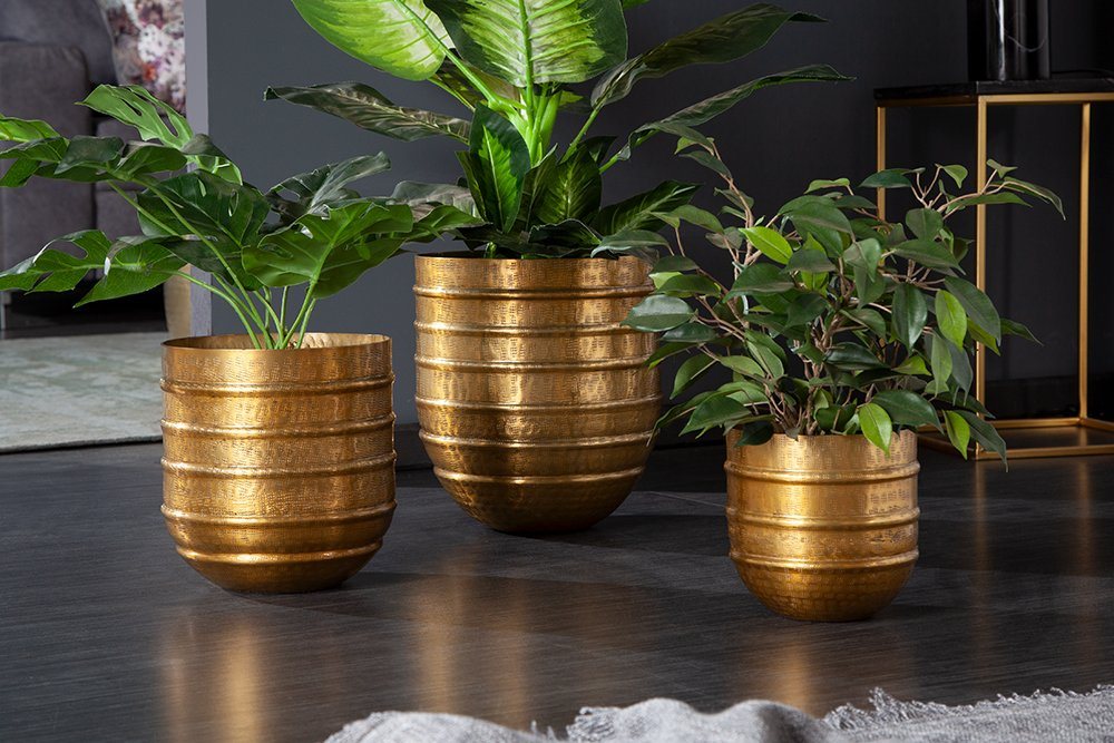 riess-ambiente Übertopf ORIENT gold (Set, 3 St), Vase · für Pflanzen · Metall · Handarbeit · Dekoration von riess-ambiente
