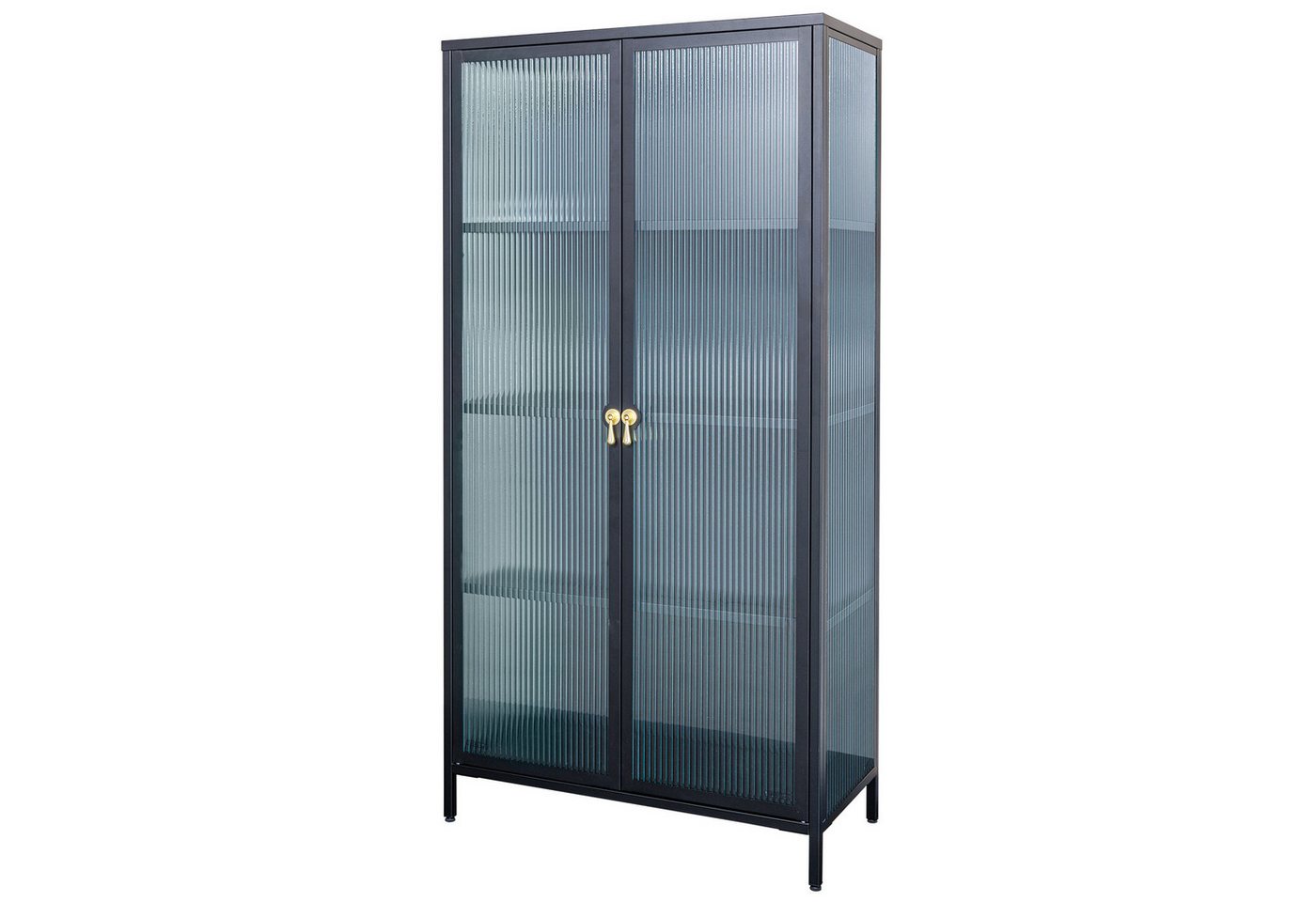 riess-ambiente Vitrine AMSTERDAM 160cm schwarz / gold (Einzelartikel, 1-St) Wohnzimmer · Metall · Glas · Stauraum · Küche · Modern Design von riess-ambiente