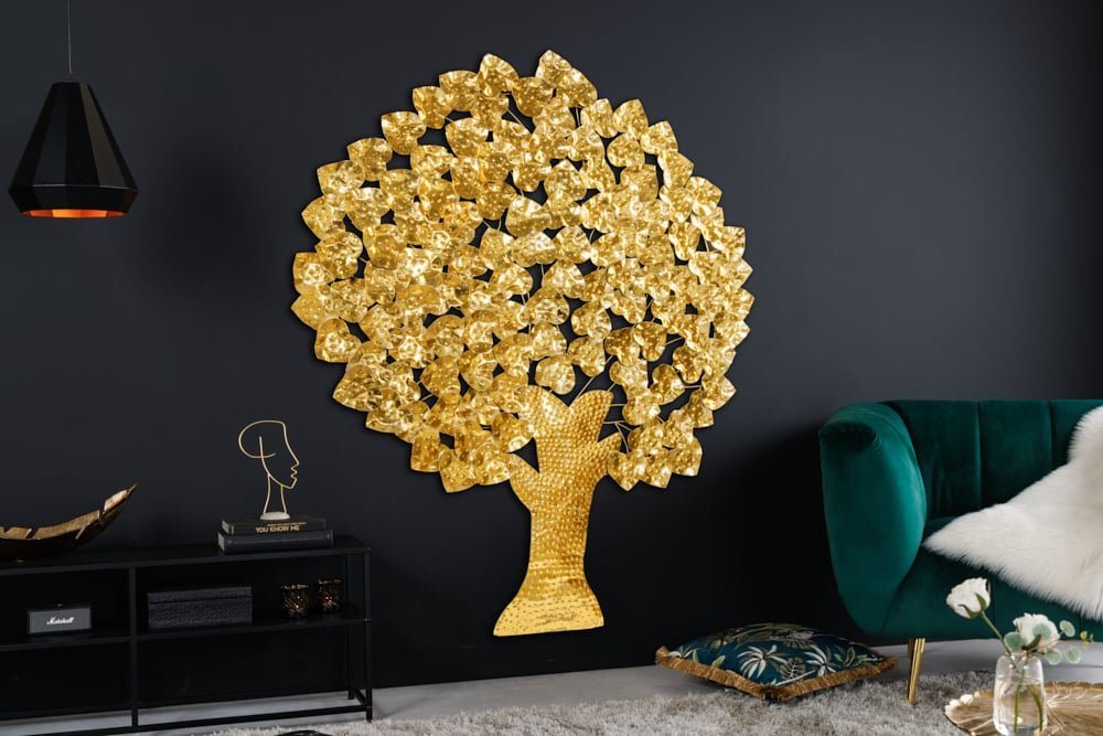 riess-ambiente Wanddekoobjekt TREE OF LIFE XXL 170cm gold (Einzelartikel, 1 St), Wohnzimmer · Metall · Handarbeit · Accessoire · Urban Jungle · Design von riess-ambiente