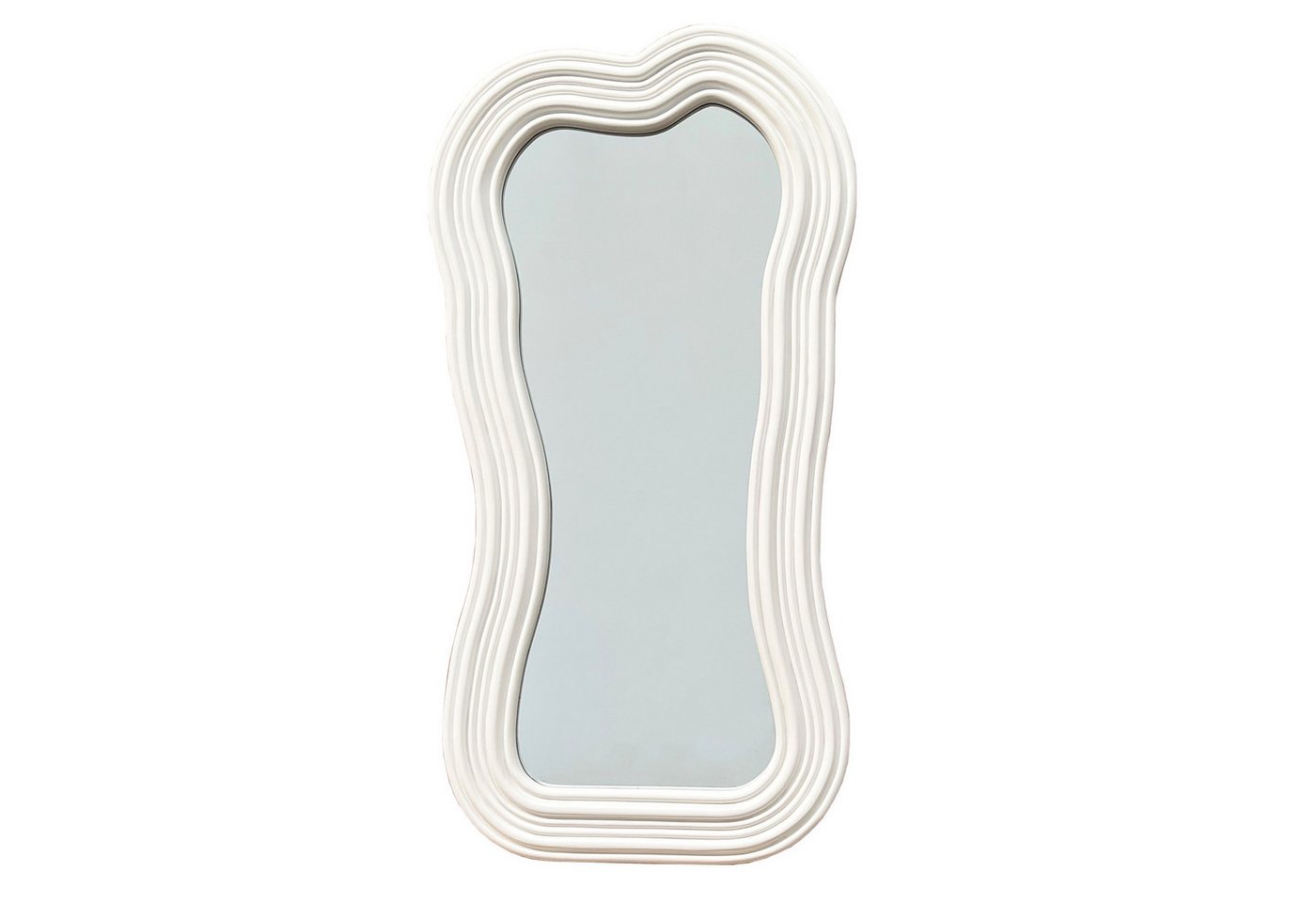 riess-ambiente Wandspiegel ALICE II 100cm weiß - Kunststoff, Ganzkörper, asymmetrisch, abstrakt (Einzelartikel, 1-St), Spiegel mit 3D-Design - ideal für Flur, Ankleide, Garderobe & Eingang von riess-ambiente