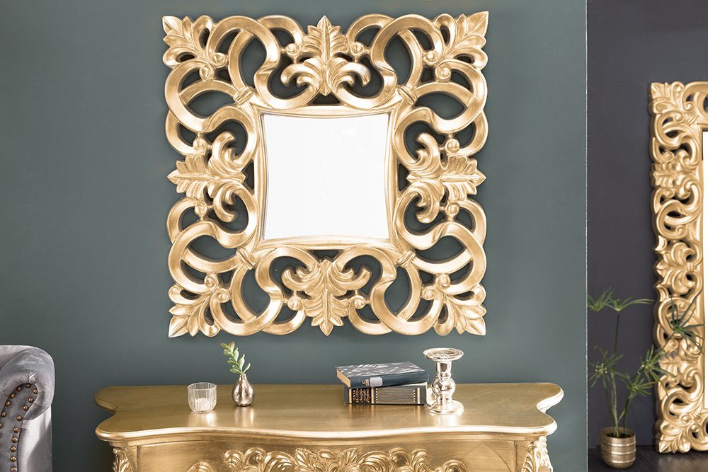 riess-ambiente Wandspiegel VENICE 75x75cm gold (1-St), Barock Stil von riess-ambiente