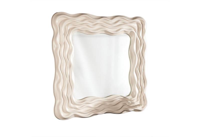 riess-ambiente Wandspiegel WAVE 90cm greige (Einzelartikel, 1-St), Schlafzimmer · Wellen-Design · Deko · quadratisch · handmade · Flur von riess-ambiente