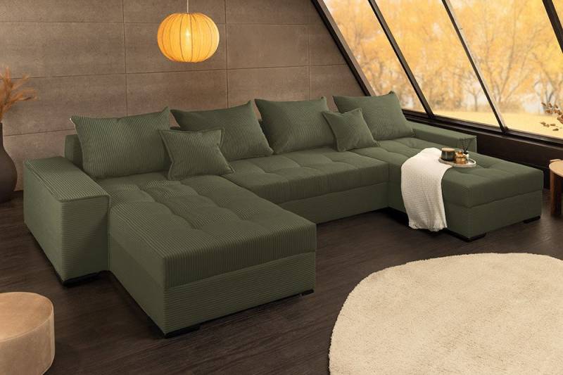 riess-ambiente Wohnlandschaft LODGE 315 cm grün – Cord, Couch mit Schlaffunktion & Bettkasten, Einzelartikel 1 Teile, komfortables XXL-Sofa mit Federkern – ideal fürs moderne Wohnzimmer riess-ambiente Wohnlandschaft LODGE 315 cm grün – Cord, Couch mit Schlaffunktion & Bettkasten, Einzelartikel 1 Teile, komfortables XXL-Sofa mit Federkern – ideal fürs moderne Wohnzimmer von riess-ambiente