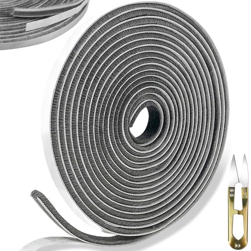 rietegio 10M Bürstendichtung Selbstklebend 9mm(B) x 5mm(D) Dichtungsband Selbstklebend Insekten Staub und Lärmabweisende Kleberückseite Bürstenleiste für Schiebetüren Fenster und Schränke (Grau) von rietegio