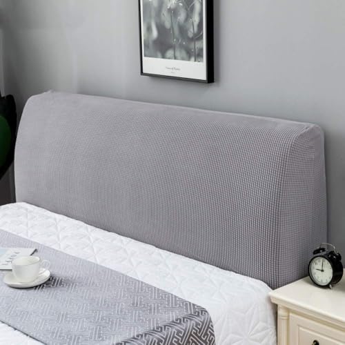Stretch-Kopfteilbezug, staubdichter Kopfteilschutz für Schlafzimmer-Dekor (Hellgrau, 180 ~ 200 cm) von rigyeg