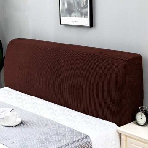 rigyeg Stretch-Kopfteilbezug, staubdichter Kopfteilschutz für Schlafzimmer-Dekor (Braun, 200 ~ 220 cm) von rigyeg