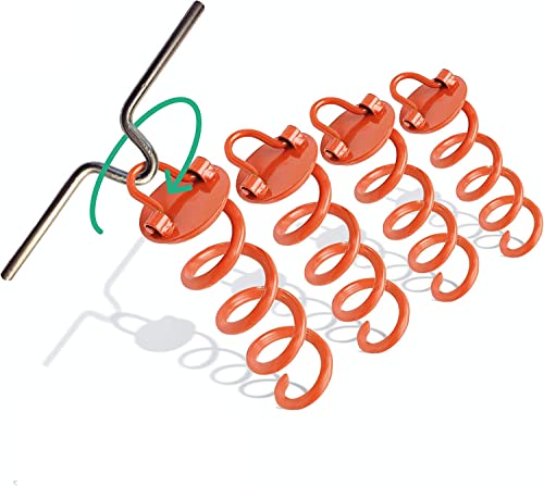 4X Bodenanker zum Eindrehen, Erdanker für Trampolin, Schaukel, Pavillon | Massive Zeltheringe in Signalfarbe aus 1cm Ø Stahl 4X Bodenanker zum Eindrehen, Erdanker für Trampolin, Schaukel, Pavillon | Massive Zeltheringe in Signalfarbe aus 1cm Ø Stahl von riijk