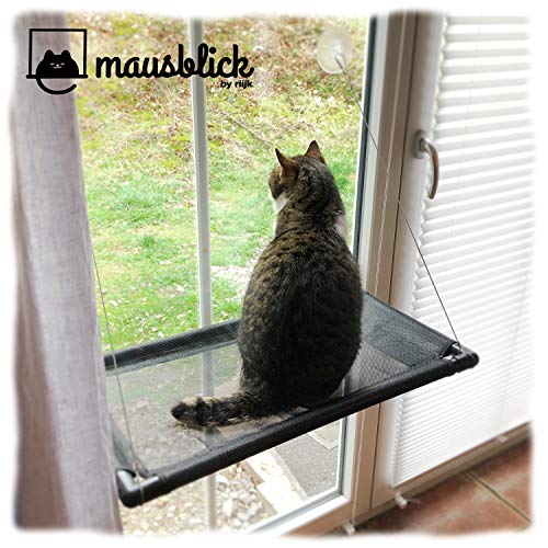 riijk Fenster Katzenhängematte für Katzen bis 23 kg, extra Stabiler Fensterliegeplatz für Katzen | Katzen Fensterliege | Katzenliege Fenster Platz für kleine Fenster von riijk