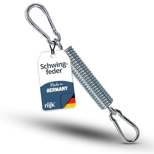 riijk Hängesessel Schwingfeder für Hängesessel mit Gestell oder Deckenmontage | 2 Karabiner | Für Hängestuhl, Hängeschaukel und Boxsack Halterung | Made in Germany von riijk