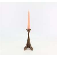 Harjes Brutalist Solider Skulpturaler Kerzenständer Bronzeguss 60 Er Jahre Metallkunst Mid Century Handwerskunst von riijoo