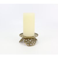 Vintage Kerzenständer Filigran Aus Messing Für Stumpenkerze Boho Wedding Tischdeko Kerzenleuchter Kerzenhalter Gold von riijoo