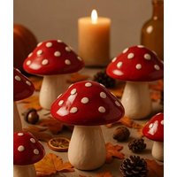 6 Stk Fliegenpilze Rot Weiss Holz Glücksbringer Deko Pilze Glückspilze Herbstdeko B766 Tischdeko Dekopilze Fliegenpilz Glückspilz Pilz von rilostore