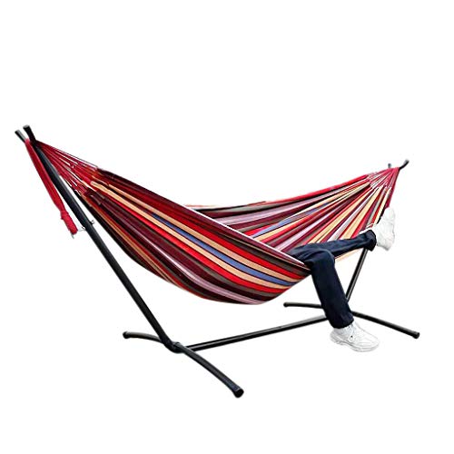 riou 2 Personen Hängematte Outdoor Indoor Yard Komfort Haltbarkeit Canvas Klappbar Hanging Chair Große Stuhl Hängematten (J) von riou